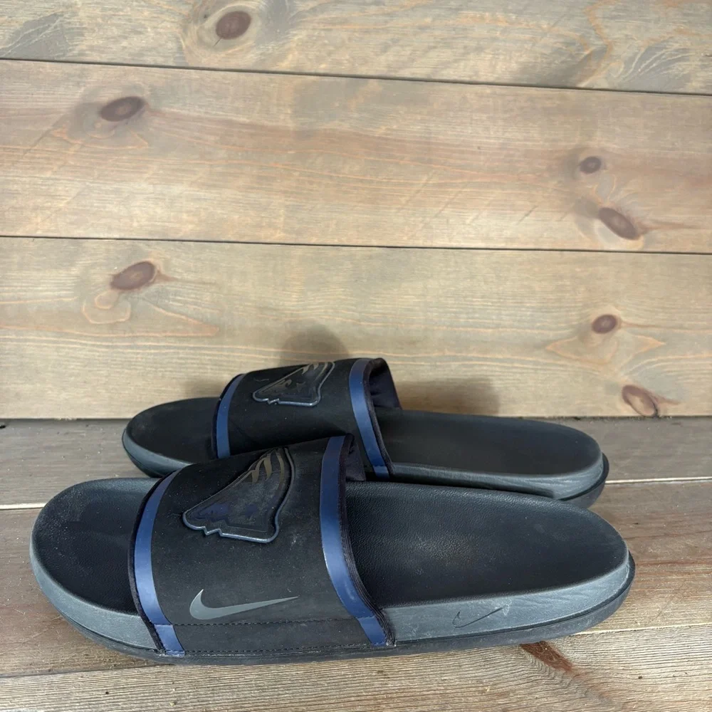 nike offcourt mens size 13 shoes black NFL patriots comfort slide sandals